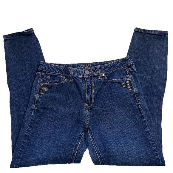CACHE STUDDED ZIPPERED ANKLE JEANS‎ SIZE 8 - Picture 1 of 6